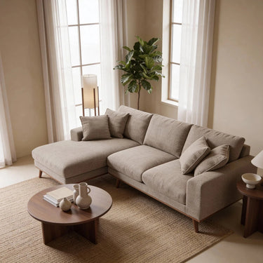 Harper 3-Sitzer Chaise Longue links – Silencio Hellbraun