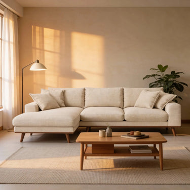Harper 3-zits chaise longue links - Silencio Beige