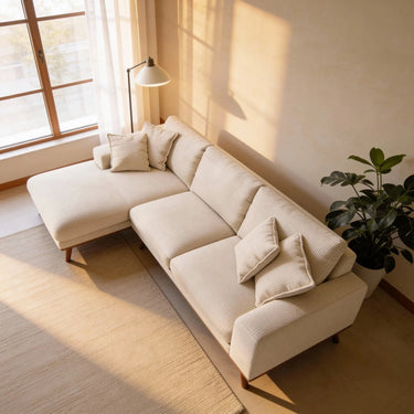 Harper 3-zits chaise longue links - Silencio Beige
