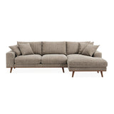 Harper 3-zits chaise longue rechts - Silencio Lichtbruin hoekbank rechts - 283 cm breed - Mooier Thuis