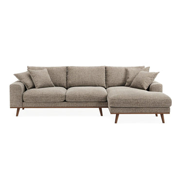 Harper 3-Sitzer Chaise Longue rechts – Silencio Hellbraun