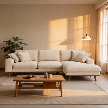 Harper 3-zits chaise longue rechts - Silencio Beige