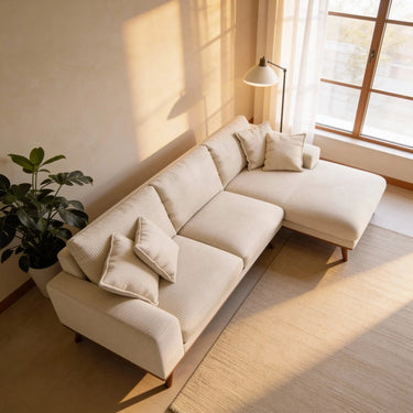 Harper 3-zits chaise longue rechts - Silencio Beige