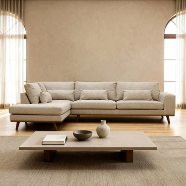 Paloma 3-zits hoekbank links - Borg Beige