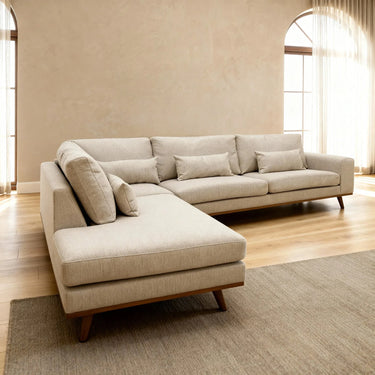 Paloma 3-zits hoekbank links - Borg Beige