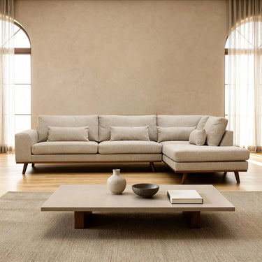Paloma 3-zits hoekbank rechts - Borg Beige