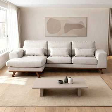 Japandi 3-Sitzer Chaiselongue - Grande Beige