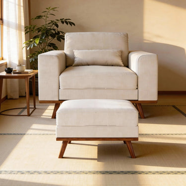 Japandi poef - Melva Beige