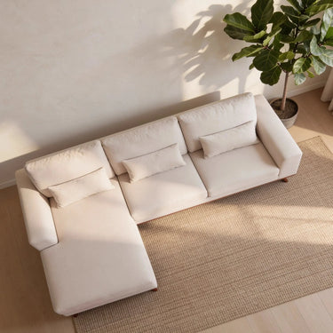 Japandi 3-Sitzer Ecksofa links - Grande Beige