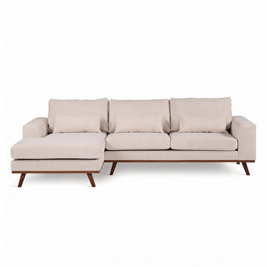 Japandi 3-Sitzer Ecksofa links - Grande Beige