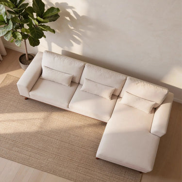 Japandi 3-zits hoekbank rechts - Grande Beige