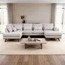 Japandi 3-zits hoekbank links - Melva Beige - 290 cm breed - Mooier Thuis