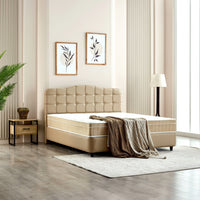Opbergboxspring Marrakech Kunstleer Beige – 160x200 cm
