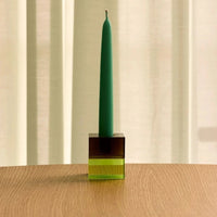 Blokkaarsenhouders bruin/groen en grijs/roze (set van 2) - afbeelding 2