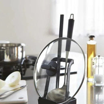 Yamazaki Tower Lepel- en dekselstandaard - Zwart