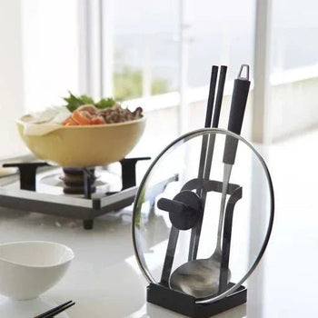 Yamazaki Tower Lepel- en dekselstandaard - Zwart