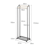 Yamazaki Tower Kledingrek op wielen - Zwart