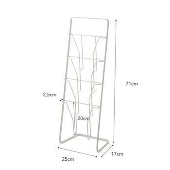 Yamazaki Tower Zeitschriftenständer mit 4 Fächern – Weiß
