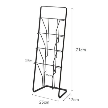 Yamazaki Tower Zeitschriftenständer mit 4 Fächern – Schwarz