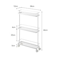 Yamazaki Tower Keukentrolley smal 3-laags - Wit