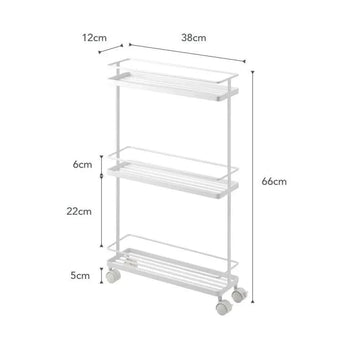 Yamazaki Tower Keukentrolley smal 3-laags - Wit