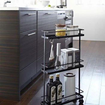 Yamazaki Tower Keukentrolley smal 3-laags - Zwart