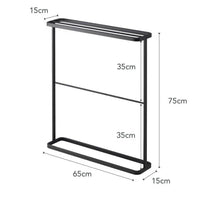 Yamazaki Tower handdoekenrek voor de badkamer - zwart