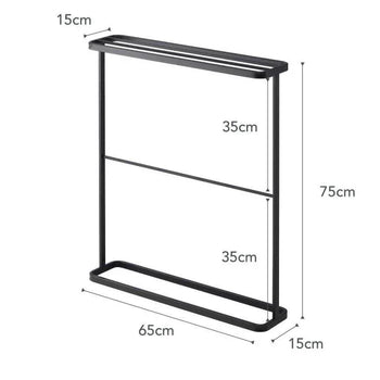 Yamazaki Tower handdoekenrek voor de badkamer - zwart