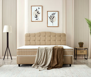 Opbergboxspring Marrakech Kunstleer Beige – 180x200 cm