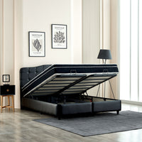 Opbergboxspring Marrakech Kunstleer Zwart – 180x200 cm