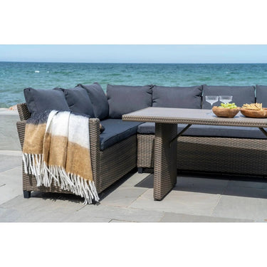 Sintra plaid wolmix - zwart/wit/bruin - 130×170 cm