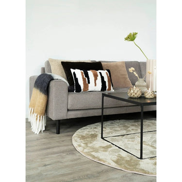 Sintra plaid wolmix - zwart/wit/bruin - 130×170 cm