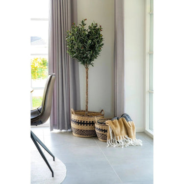 Sintra plaid wolmix - zwart/wit/bruin - 130×170 cm