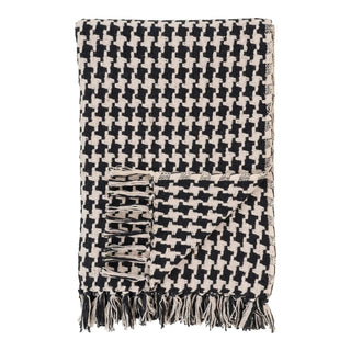 Side plaid - zwart/beige - 130×180 cm - Mooier Thuis