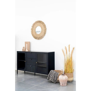 Side plaid - zwart/beige - 130×180 cm
