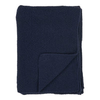Santos plaid - donkerblauw - 130×170 cm - Mooier Thuis