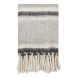 Carmel plaid wolmix - grijs/wit - 130×170 cm plaid/deken - grijs en wit - Mooier Thuis