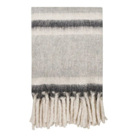 Carmel plaid wolmix - grijs/wit - 130×170 cm - Mooier Thuis