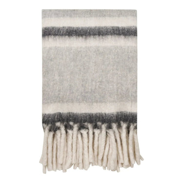 Carmel plaid wolmix - grijs/wit - 130×170 cm