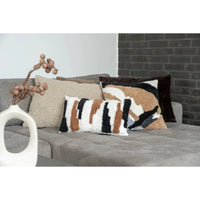 House of Nordic Tavira bouclé sierkussen - grijs/bruin - 45×60 cm - Mooier Thuis