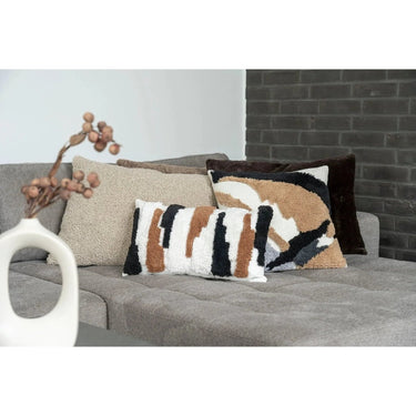 Tavira bouclé sierkussen - grijs/bruin - 45×60 cm