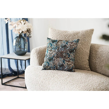 Blossom sierkussen - blauw/bruin - 45×45 cm