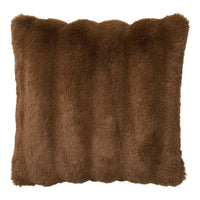 Galena kunstbont sierkussen - bruin - 45×45 cm - Mooier Thuis