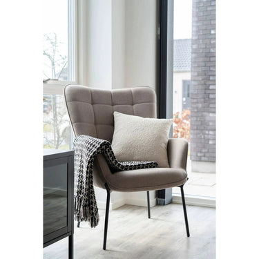 Savannah bouclé sierkussen - beige - 45×45 cm