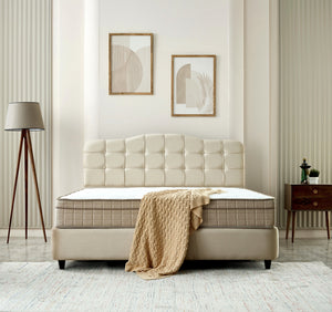 Opbergboxspring Marrakech Velvet Beige – 180x200 cm