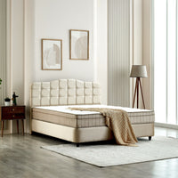 Opbergboxspring Marrakech Velvet Beige – 180x200 cm