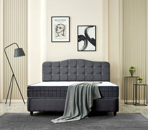 Opbergboxspring Marrakech Velvet Antraciet – 140x200 cm
