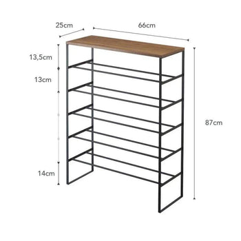 Yamazaki Tower Schuhregal, 6-stöckig – schwarz