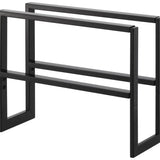 Yamazaki Line uitschuifbaar 2-laags schoenenrek - zwart - 15 cm breed - Mooier Thuis