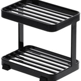 Yamazaki Tower Zeepbakje 2-laags - Zwart - 8 cm breed - Mooier Thuis
